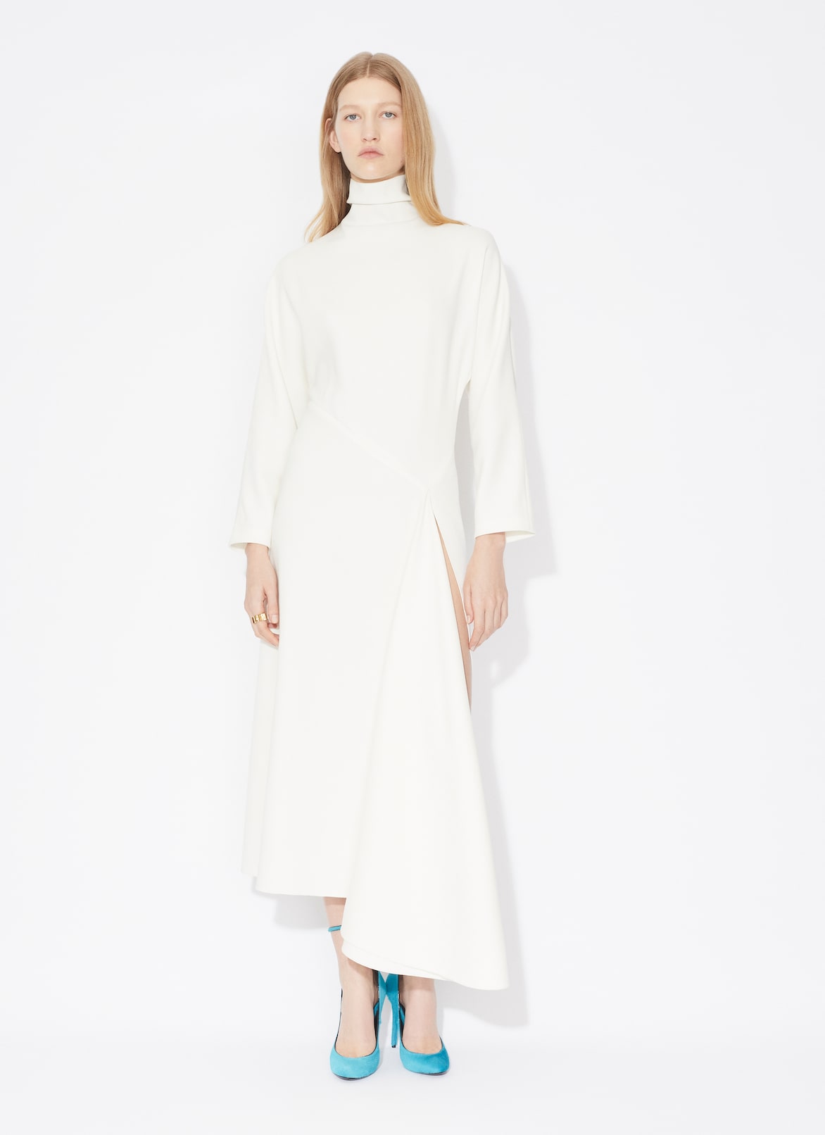 FLUID ASYMMETRIC DRESS ALAÏA WHITE FLUID ASYMMETRIC DRESS